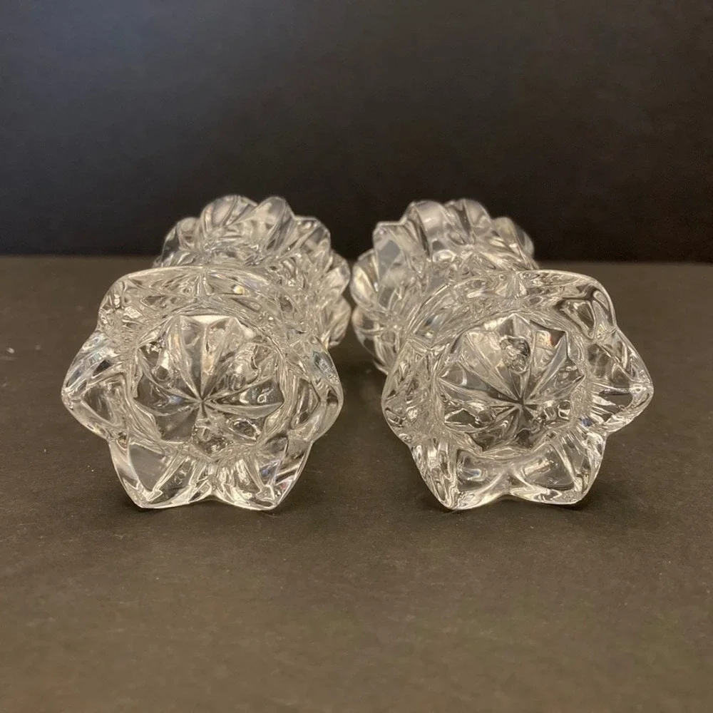 Gorham Vtg Tulip Crystal Salt & Pepper Shakers‎ 3.5